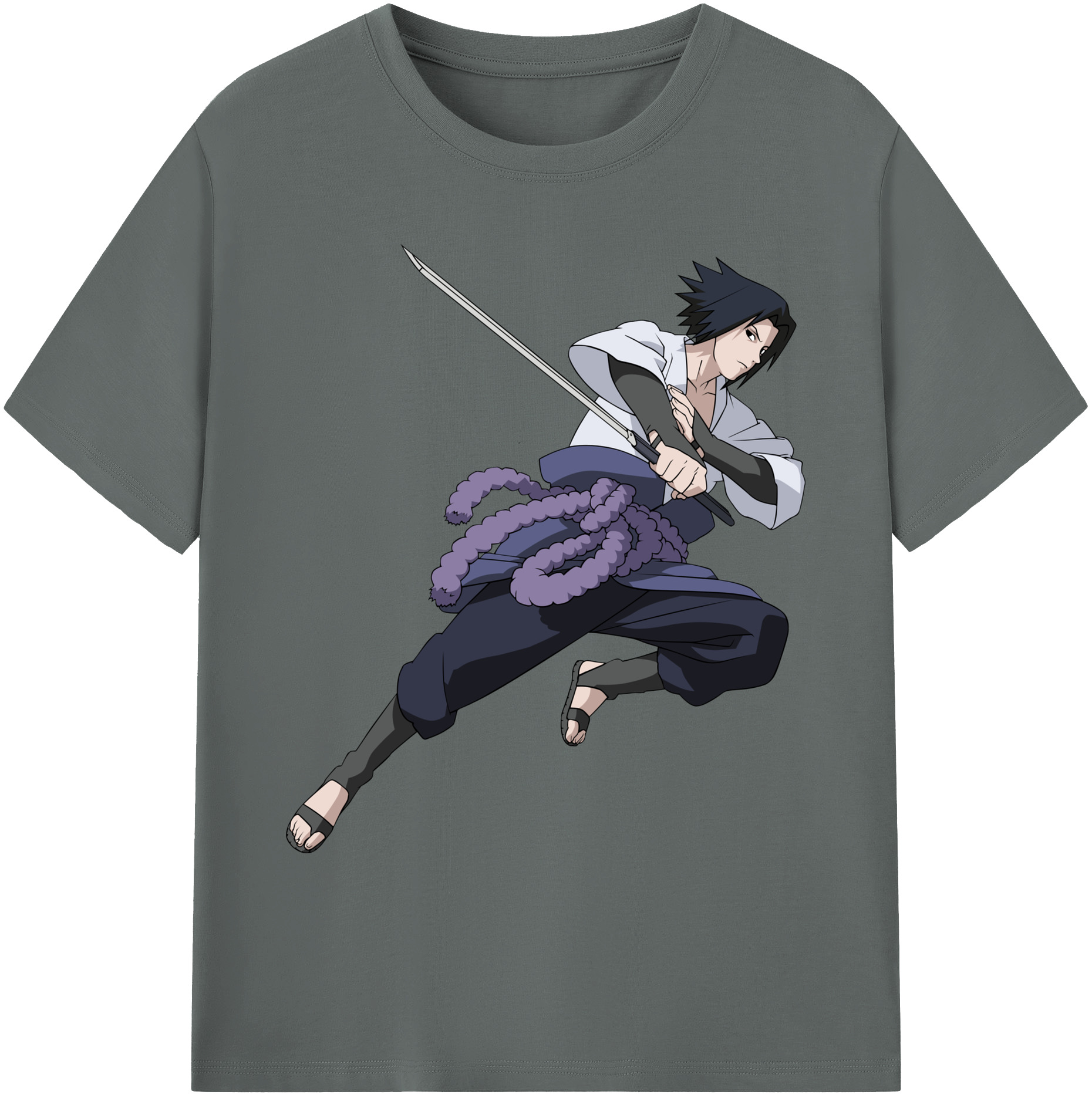 （画像用） NARUTO -ナルト- うちは サスケ Uchiha Sasuke 綿100％ メンズ半袖Tシャツ｜肌触りやわらか＆通気性